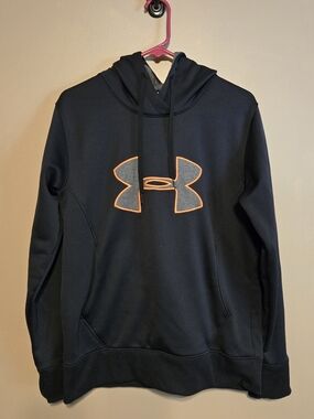 Under Armour Women's Black Hoodie with Orange-Trim Logo